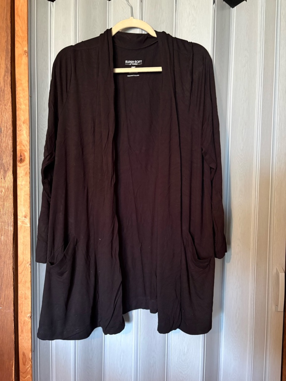 torrid Black Open-Front Drapey Cardigan with Pockets